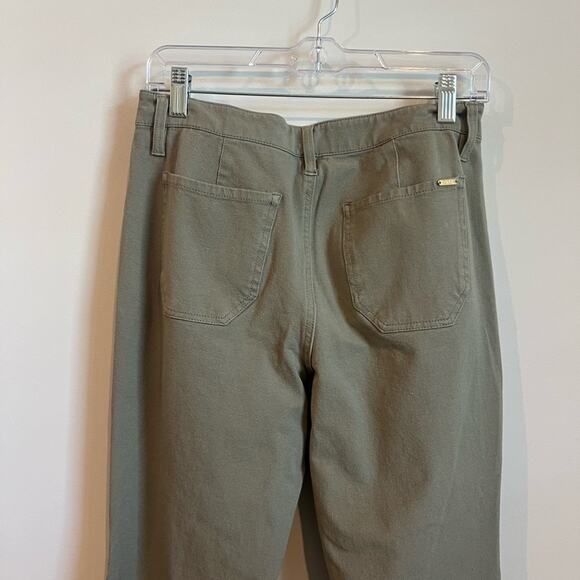 GILI Pants Women 10 Green Duel Stretch Front Slit Flare Boho Spring Western - Picture 3 of 10